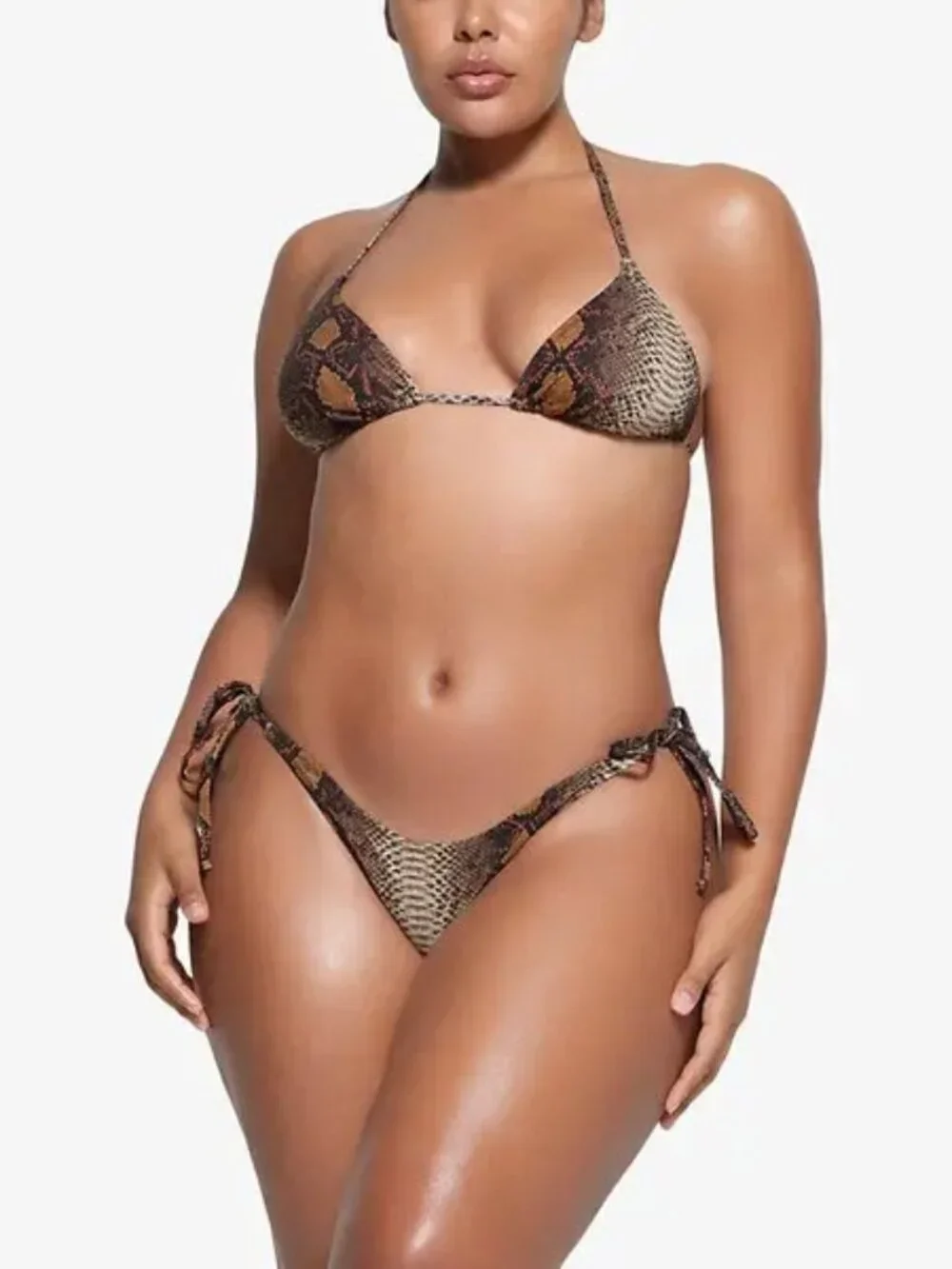 SKIMS | Signature Swim Bikini Set | Desert Snake | S/M | EUC